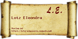 Lotz Eleonóra névjegykártya
